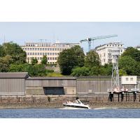 8211_4537 Lagerschuppen an der Elbe - Seefahrtschule Rainvilleterrasse. | Rainvilleterrasse - historische Bilder und aktuelle Fotos aus Hamburg Ottensen.